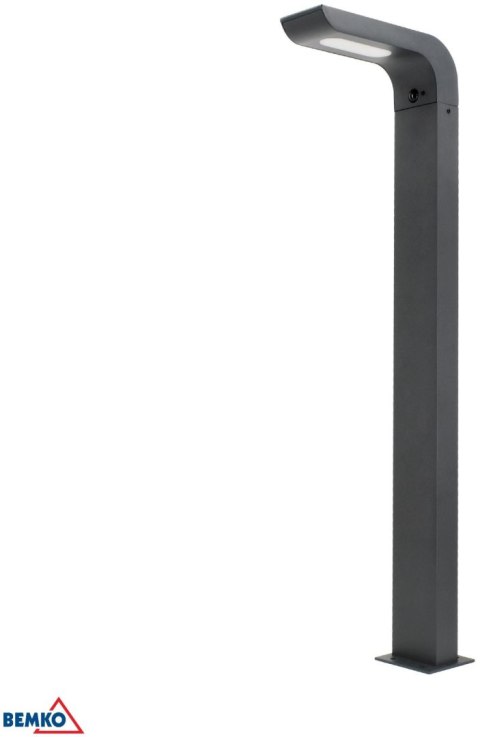 HYBRYDOWY SŁUPEK OGRODOWY LED BEMKO SOLVEO 7W 600LM 3000K/4000K/6500K 80CM IP65 DARK GREY CZ.PIR BEMKO