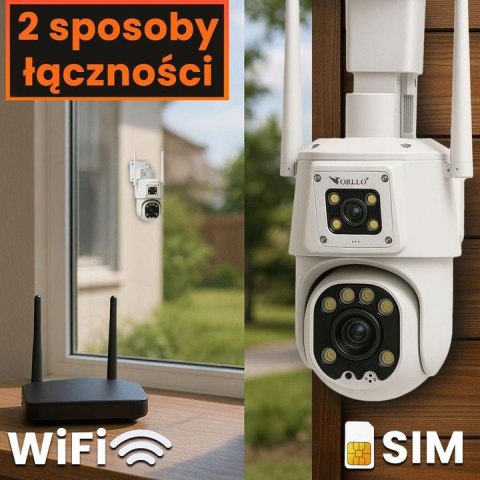 Kamera IP Orllo TZ8 Dual 4MP+4MP 4G SIM LTE Wi-Fi ORLLO