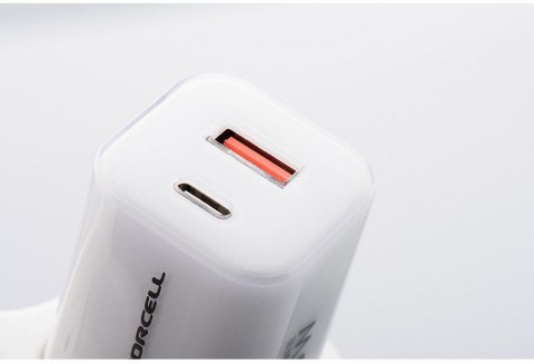 ŁADOWARKA SIECIOWA Forcell F-Energy GaN III VT-41 33 W 1x USB-C 1x USB-A PD 3.0 QC 4.0 BIAŁA FORCELL