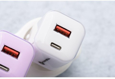 ŁADOWARKA SIECIOWA Forcell F-Energy GaN III VT-41 33 W 1x USB-C 1x USB-A PD 3.0 QC 4.0 BIAŁA FORCELL