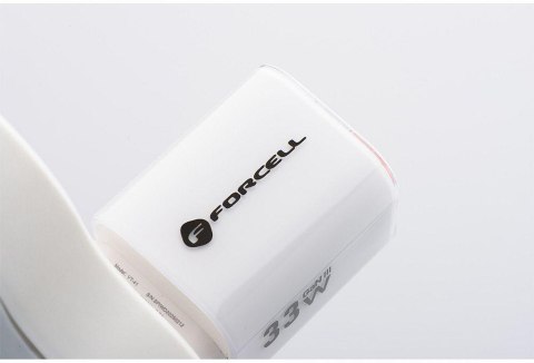 ŁADOWARKA SIECIOWA Forcell F-Energy GaN III VT-41 33 W 1x USB-C 1x USB-A PD 3.0 QC 4.0 BIAŁA FORCELL