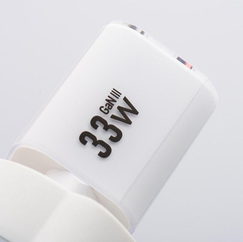 ŁADOWARKA SIECIOWA Forcell F-Energy GaN III VT-41 33 W 1x USB-C 1x USB-A PD 3.0 QC 4.0 BIAŁA FORCELL