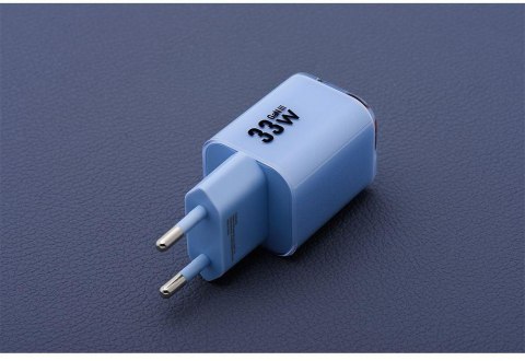 ŁADOWARKA SIECIOWA Forcell F-Energy GaN III VT-41 33 W 1x USB-C 1x USB-A PD 3.0 QC 4.0 NIEBIESKA FORCELL