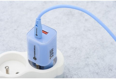 ŁADOWARKA SIECIOWA Forcell F-Energy GaN III VT-41 33 W 1x USB-C 1x USB-A PD 3.0 QC 4.0 NIEBIESKA FORCELL