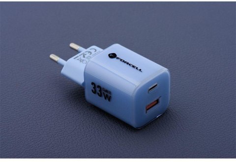 ŁADOWARKA SIECIOWA Forcell F-Energy GaN III VT-41 33 W 1x USB-C 1x USB-A PD 3.0 QC 4.0 NIEBIESKA FORCELL