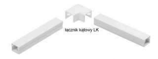 Osprzęt do listew elektroinstalacyjnych, łącznik kątowy BIAŁY LK 25x18 (1szt.) STASIŃSKI SP. Z O.O.