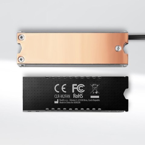 Radiator do dysków Axagon CLR-M2FAN M.2 SSD 13mm z wentylatorem AXAGON