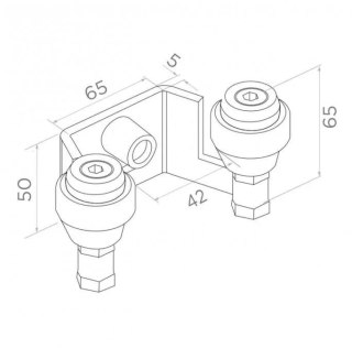 Uchwyt PSG 60.022 42mm górny do bram przesuwnych (2 rolki) PSG