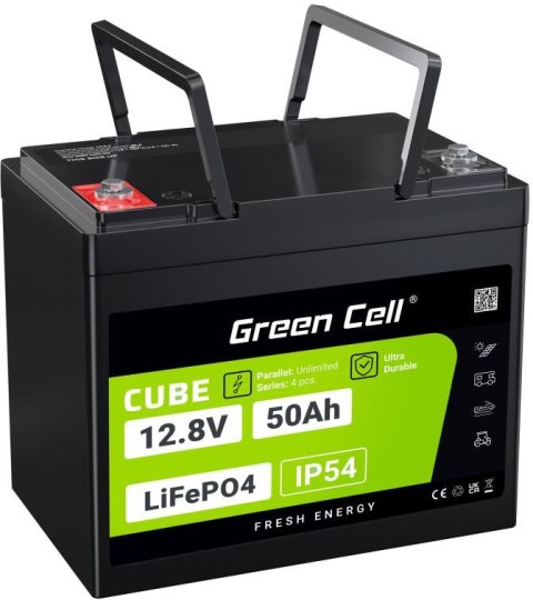AKUMULATOR LITOWO-ŻELAZOWO-FOSFORANOWY LiFePO4 Green Cell Cube 12.8V 50Ah LFPGC12V50AH GREEN CELL