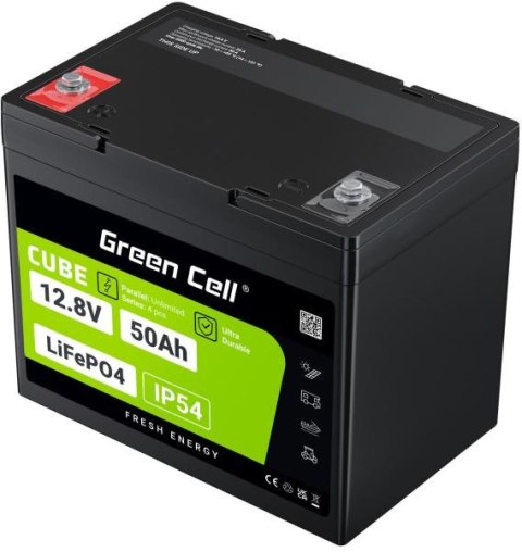 AKUMULATOR LITOWO-ŻELAZOWO-FOSFORANOWY LiFePO4 Green Cell Cube 12.8V 50Ah LFPGC12V50AH GREEN CELL