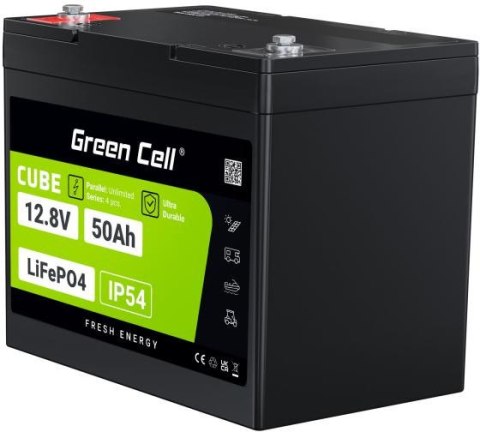 AKUMULATOR LITOWO-ŻELAZOWO-FOSFORANOWY LiFePO4 Green Cell Cube 12.8V 50Ah LFPGC12V50AH GREEN CELL