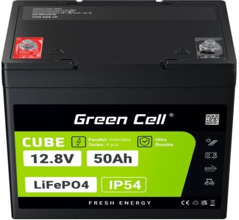 AKUMULATOR LITOWO-ŻELAZOWO-FOSFORANOWY LiFePO4 Green Cell Cube 12.8V 50Ah LFPGC12V50AH GREEN CELL