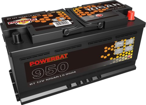 Akumulator AGM samochodowy START-STOP POWERBAT L6 12 V 105 Ah POWERBAT