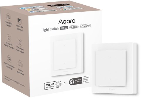 Aqara Light Switch H2 EU | Przełącznik | 2 przyciski, 1 kanał, offline WS-K07D AQARA