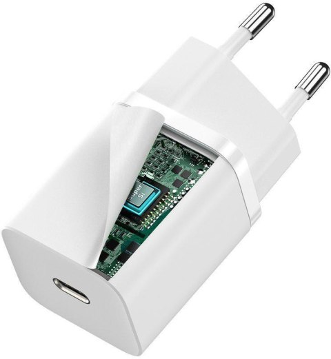 ŁADOWARKA SIECIOWA Baseus Super Si Quick Charger 1C CCSUP-J02 30W 1x USB-C PD 3.0 QC 3.0 BIAŁA BASEUS