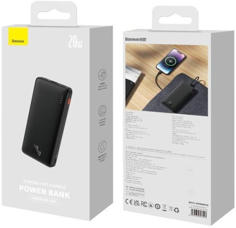 Powerbank Baseus Airpow PPQD090001 10000mAh 20W PD QC 20W USB-A USB-C + kabel BASEUS