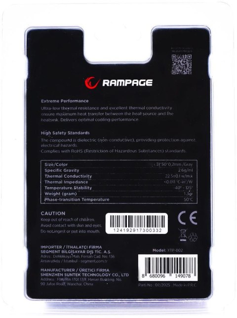 Rampage Termopad XTP-002 31×50×0,2mm PTM INNY