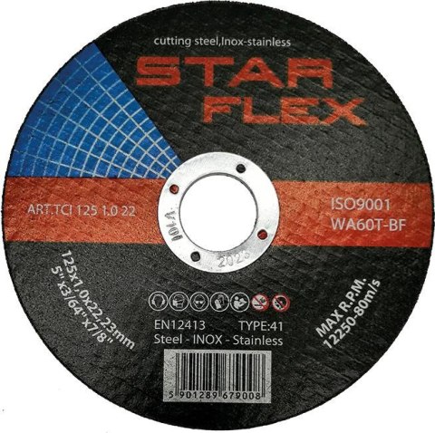 Tarcza tnąca Star Flex T41-125-1,0 WA60T-BF-INOX TCI1251022 PSG