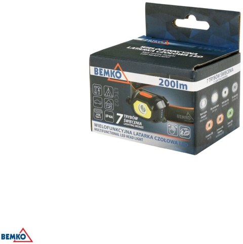 WIELOFUNKCYJNA LATARKA CZOŁOWA LED BEMKO AKUMULATOROWA 6500K 1200mAh IP44 BEMKO