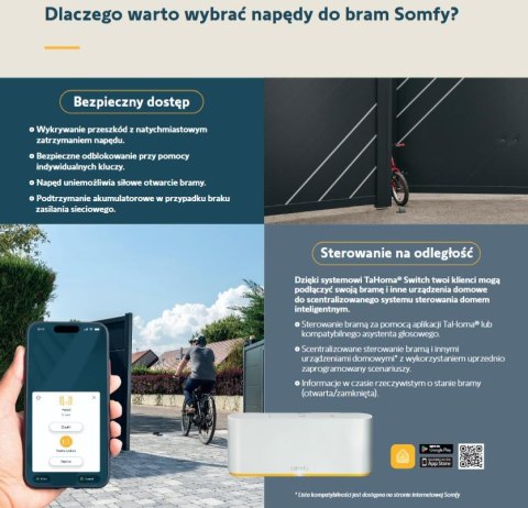 Zestaw Somfy Ixengo L 3S+ IO Comfort Pack do 8m bram dwuskrzydłowych SOMFY