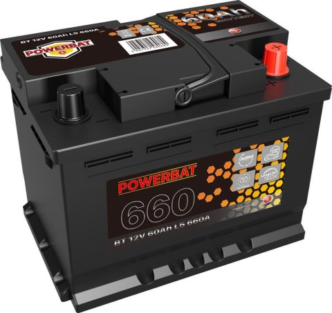 Akumulator AGM samochodowy START-STOP POWERBAT L2 12 V 60 Ah POWERBAT