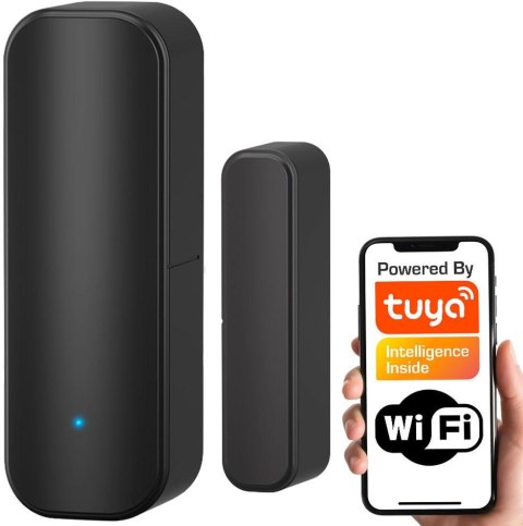Czujnik magnetyczny otwarcia Drzwi Okna Kontaktron Czarny Wi-Fi TUYA OXT