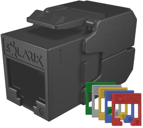 Moduł Keystone beznarzędziowy samozaciskowy SOLARIX Cat.6 UTP RJ45 RAL czarny SOLARIX