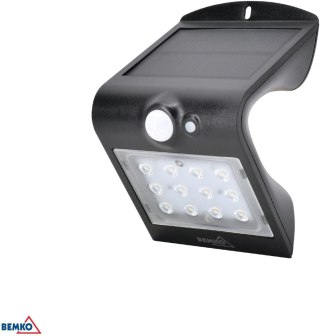 Naświetlacz SOLARNY LED TRINGO BEMKO 1.5W 220LM 4000K IP65 czarny cz. pir C83-SOT-001BL-PIR BEMKO