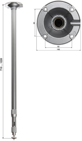 UCHWYT DO KAMER TELESKOPOWY SUFITOWY BR-60X120 710-1220 DELTA
