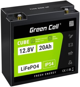 AKUMULATOR LITOWO-ŻELAZOWO-FOSFORANOWY LiFePO4 Green Cell Cube 12.8V 20Ah LFPGC12V20AH GREEN CELL