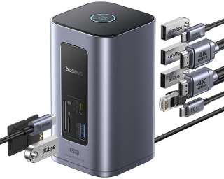 Stacja dokująca HUB Baseus NU1 Air Spacemate 12w1 USB-C / 2x HDMI 2x USB-C 2x USB-A RJ45 SD microSD BASEUS