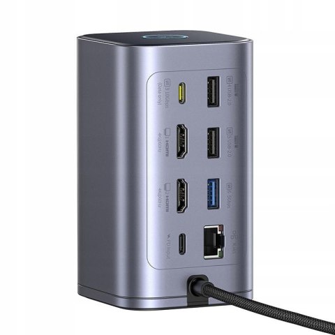 Stacja dokująca HUB Baseus NU1 Air Spacemate 12w1 USB-C / 2x HDMI 2x USB-C 2x USB-A RJ45 SD microSD BASEUS