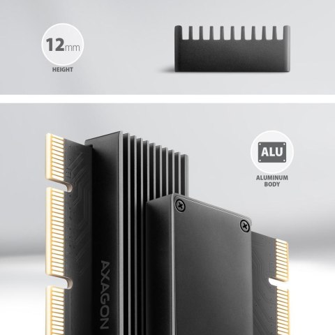 Adapter Axagon PCEM2-XS PCIe x16, M.2 NVMe, chłodnica AXAGON