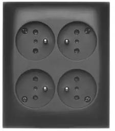 Kontakt Simon Aquaclick Czarny Gniazdo Natynkowe 4XZ/U IP20 ACGZN4/49 KONTAK-SIMON