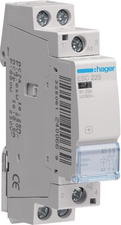 Stycznik 230VAC 2NO 25A AC-7a/b ESC2 Hager ESC225 HAGER