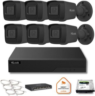 Zestaw monitoringu Hilook 6x IPC-B141H-C black z dyskiem 1TB HILOOK