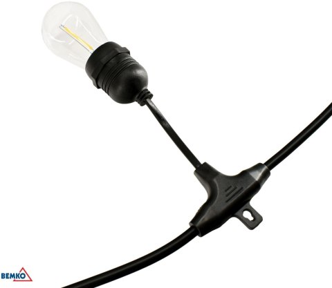 SOLARNA GIRLANDA OGRODOWA LED BEMKO SOLBEE 3W 3000K 10SZT 10M IP65 CZARNA C83-SOB-003BL-3K BEMKO