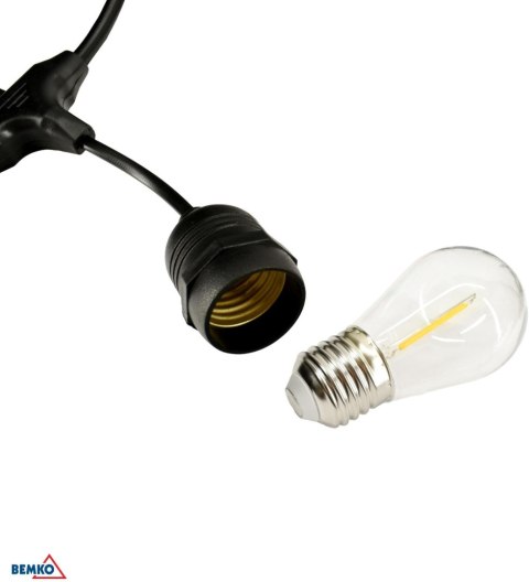 SOLARNA GIRLANDA OGRODOWA LED BEMKO SOLBEE 3W 3000K 10SZT 10M IP65 CZARNA C83-SOB-003BL-3K BEMKO