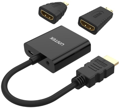 Unitek Y-6355 adapter Micro/Mini HDMI do VGA+audio UNITEK