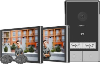 Zestaw wideodomofonowy dwurodzinny EZVIZ HP7 z dwoma monitorami EZVIZ