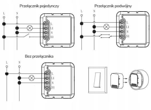 Moduł OXT mini przekaźnik 1 obwód WiFi TUYA T221 OXT