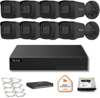 Zestaw monitoringu Hilook 8x IPC-B141H-C black z dyskiem 1TB HILOOK