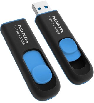 Adata Pendrive UV128 64GB USB 3.2 Gen1 czarno - niebieski ADATA