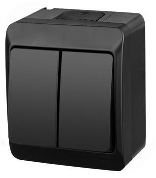 HERMES CZARNY ŁĄCZNIK NT SERYJNY IP44 ZACISKI ŚRUBOWE 10AX 250V 0332-09 ELEKTRO-PLAST NASIELSK