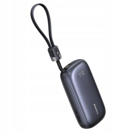 Powerbank Baseus EnerFill FC21 20000 mAh 22,5 W USB-A USB-C czarny z odłączanym kablem Lightning BASEUS