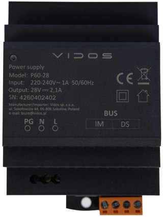 Zasilacz VIDOS DUO IP P60-28 VIDOS