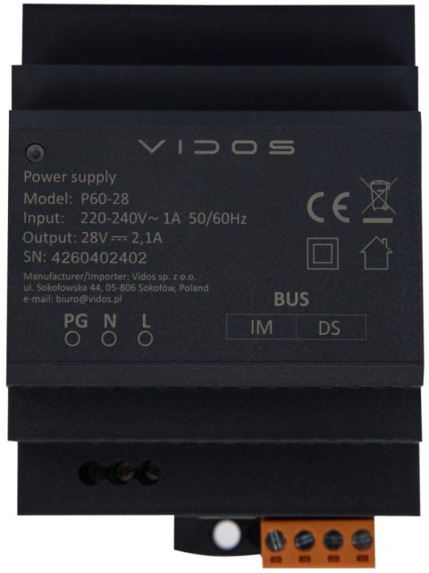 Zasilacz VIDOS DUO IP P60-28 VIDOS