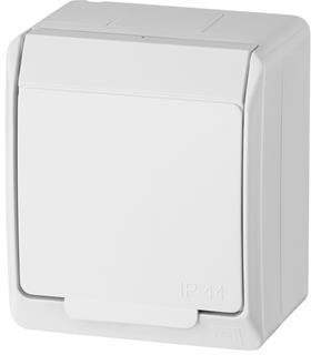 HERMES BIAŁY GNIAZDO NT 1X Z/U Z KLAPKĄ IP44 ZACISKI ŚRUBOWE 16A 250V 0321-02 ELEKTRO-PLAST NASIELSK