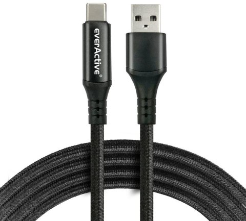 KABEL USB-A / USB-C LCD everActive CBB-1CBL 100cm 3A EVERACTIVE